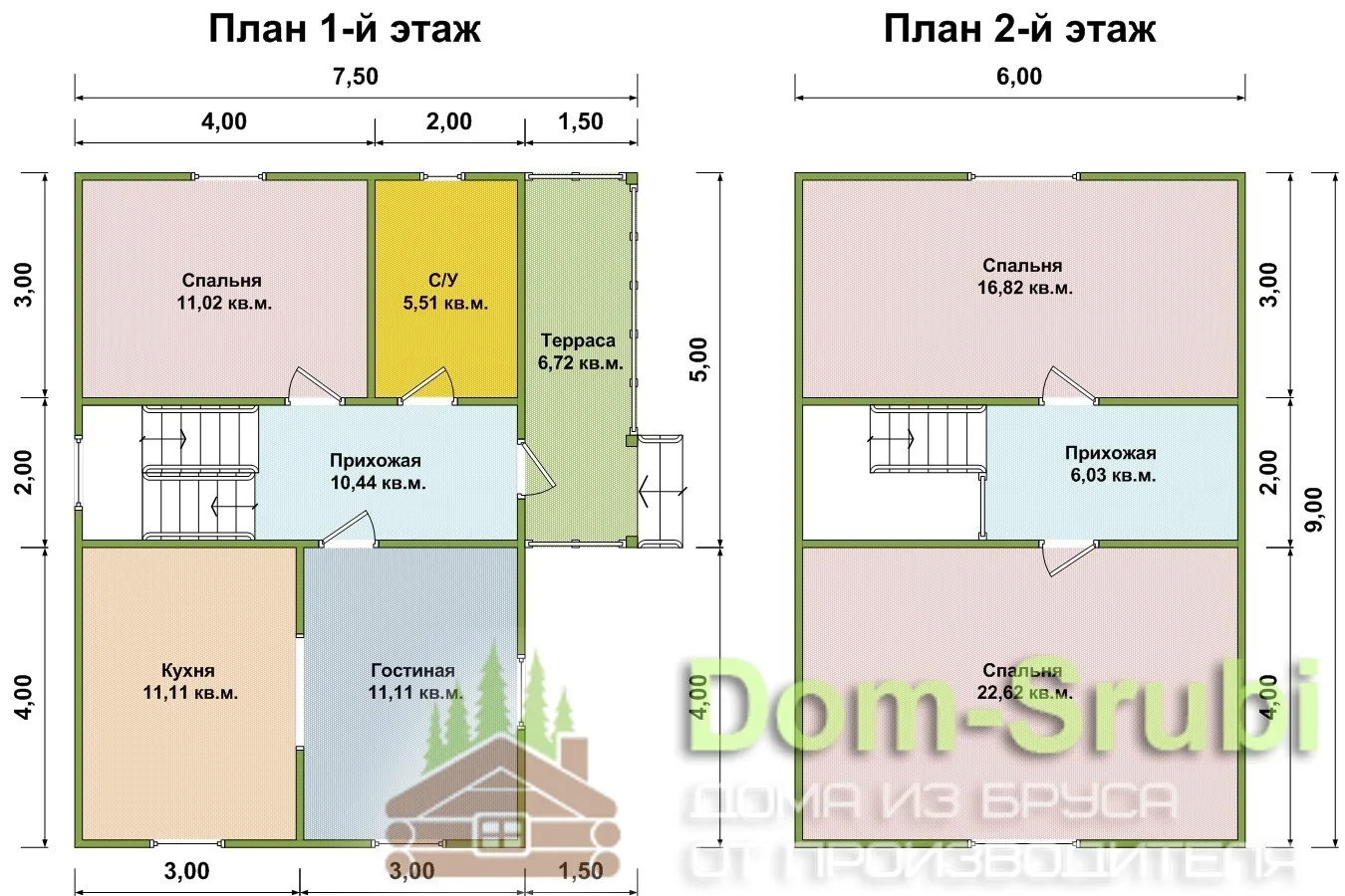 Дом каркасный ДК-25 (7,5х9)